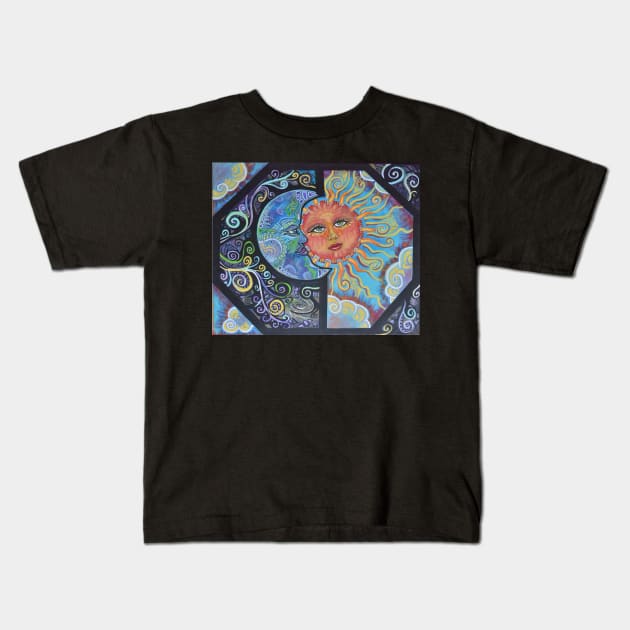 Luna y sol Kids T-Shirt by LauraMcGowanArt